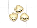 Metal parts end charm heart 5x5mm gold color 4pcs