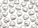 Metal parts end charm heart 5x5mm silver color 4pcs