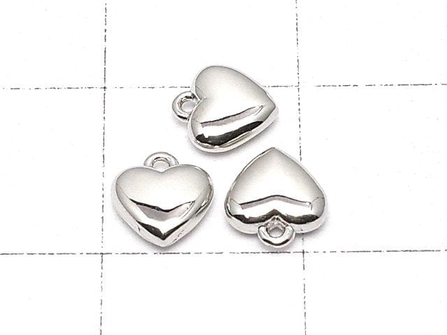 Metal parts End Charm heart 5x5mm silver color 4pcs