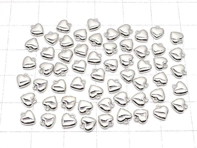 Metal parts end charm heart 5x5mm silver color 4pcs