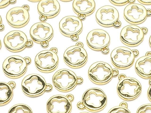 Metal parts end charm Coin 5x5mm Gold color 4pcs