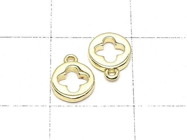 Metal parts end charm Coin 5x5mm Gold color 4pcs
