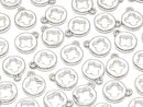 Metal parts end charm Coin 5x5mm Silver color 4pcs