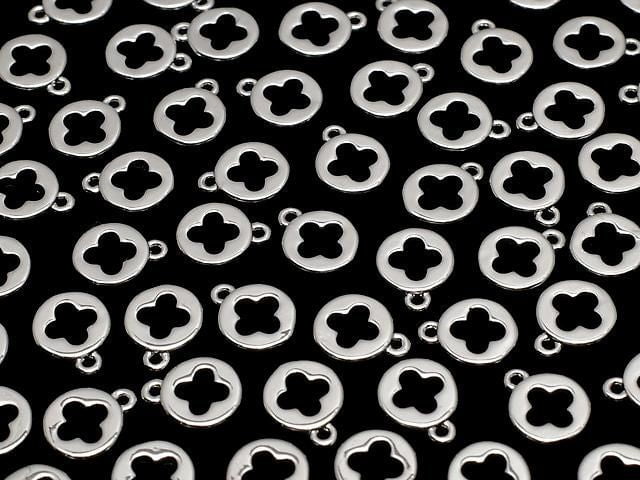 Metal parts end charm Coin 5x5mm Silver color 4pcs