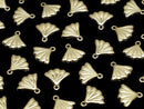 Metal Parts End Charm Fan 6x7.5mm Gold color 4pcs