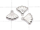 Metal parts End Charm Fan 6x7.5mm silver color 4pcs