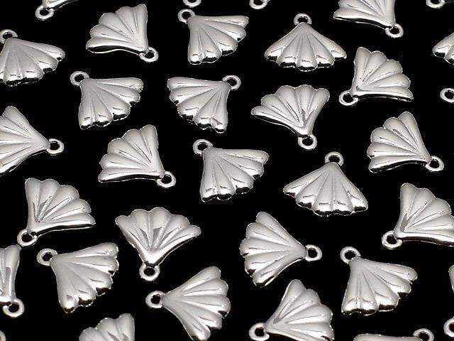 Metal parts End Charm Fan 6x7.5mm silver color 4pcs