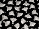 Metal parts End Charm Fan 6x7.5mm silver color 4pcs