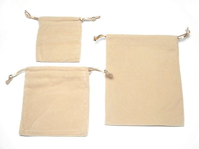 Purse (Velvet) Light Beige [S][M][L] 1pc $0.99- !