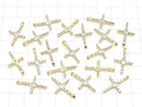 Metal parts 21x13mm Cross gold color (with CZ) 1pc