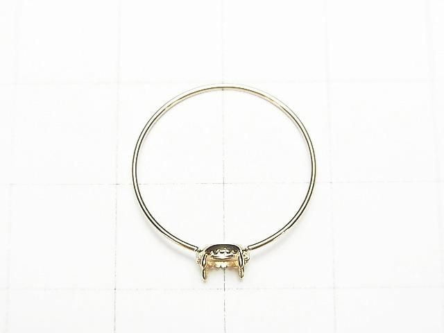 [Video][Japan][K10 Yellow Gold] Ring Frame (Prong Setting) Round Cabochon 4mm Milgrain 1pc