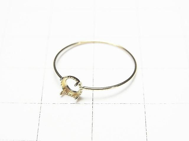 [Video][Japan][K10 Yellow Gold] Ring Frame (Prong Setting) Round Cabochon 4mm Milgrain 1pc