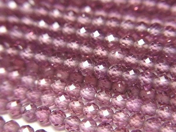 Faceted Round, Garnet Gemstone Beads