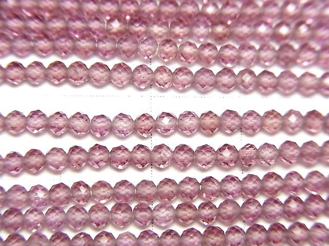 [Video]High Quality! Rhodolite Garnet AAA Faceted Round 2.5mm 1strand beads (aprx.12inch/29cm)