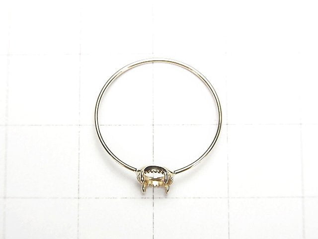 [Video] [Japan] [K10 Yellow Gold] Ring Frame (Prong Setting) Oval Cabochon for 6x4mm Milgrain 1pc