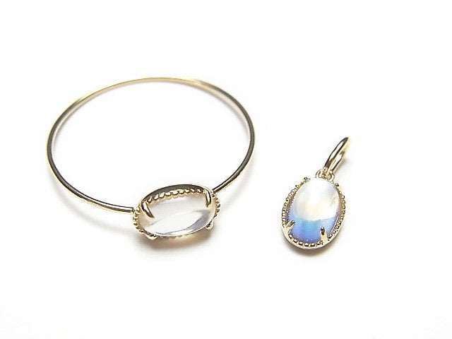 [Video][Japan][K10 Yellow Gold]Pendant Frame (Prong Setting) Oval Cabochon 6x4mm Milled 1pc