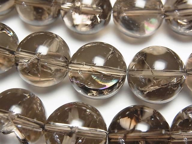 [Video] Smoky Iris Quartz AAA- Round 14mm [Light Color] Half or 1-strand beads (approx. 15inch/36cm)