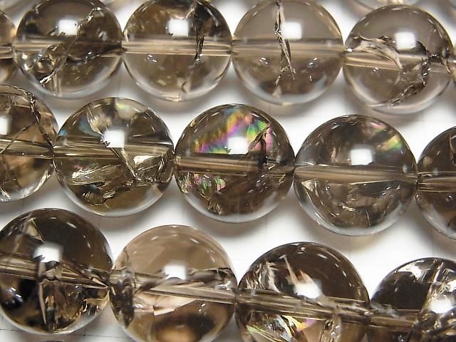 [Video] Smoky Iris Quartz AAA- Round 14mm [Light Color] Half or 1-strand beads (approx. 15inch/36cm)