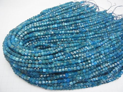 High Quality! Brazil Apatite AA++ Cube Shape 4x4x4mm 1strand beads (aprx.15inch/37cm)