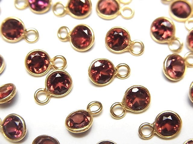 Bezel Setting, Garnet Gemstone Beads