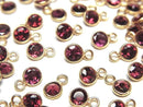 Bezel Setting, Garnet Gemstone Beads