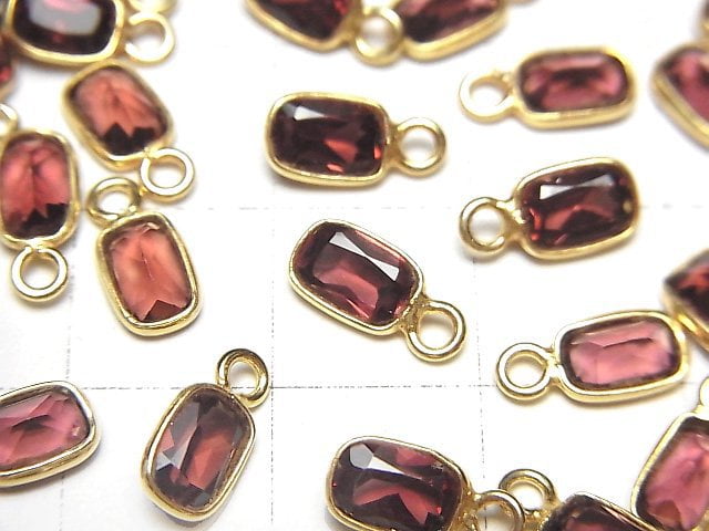[Video]High Quality Pink Garnet AAA Bezel Setting Rectangle Faceted 6.5x4.5mm 18KGP 3pcs