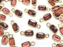 [Video]High Quality Pink Garnet AAA Bezel Setting Rectangle Faceted 6.5x4.5mm 18KGP 3pcs