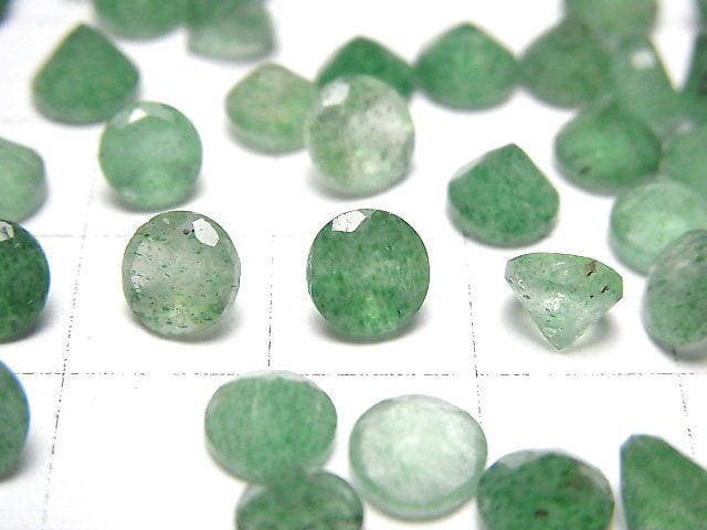 [Video] Green Aventurine AAA- Loose stone Round Faceted 5-6mm 5pcs