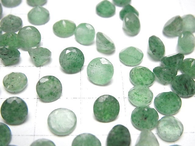 [Video] Green Aventurine AAA- Loose stone Round Faceted 5-6mm 5pcs