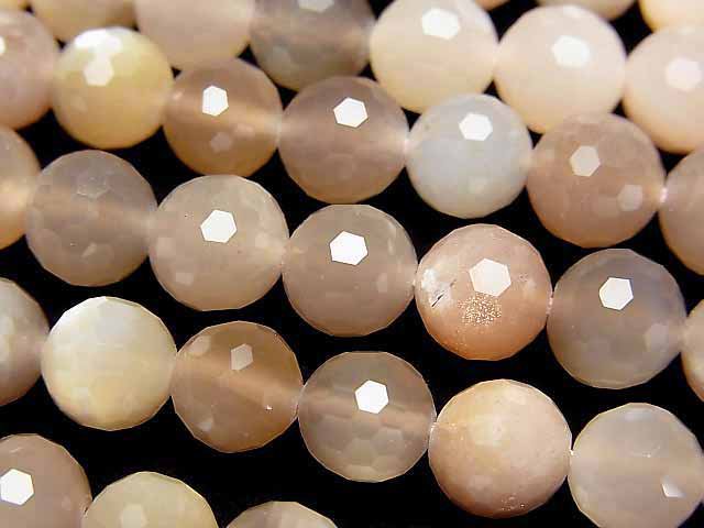 Faceted Round, Moonstone Gemstone Beads