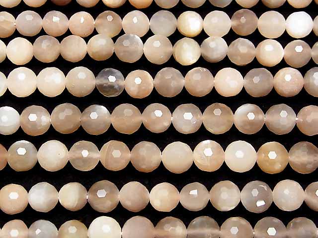 [Video] Multi-color Moonstone AA++ 128Faceted Round 7mm half or 1strand beads (aprx.15inch/37cm)