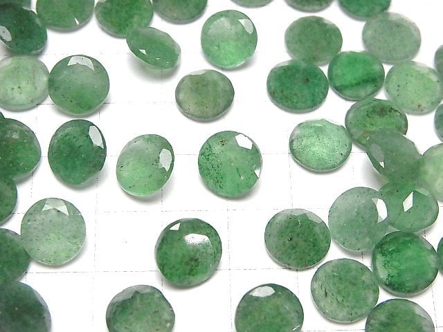 [Video]Green Aventurine AAA- Loose stone Round Faceted 10x10mm 3pcs