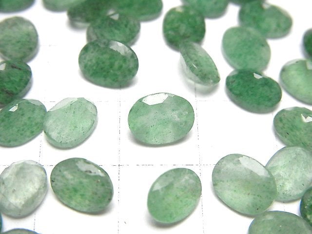 [Video]Green Aventurine AAA- Loose stone Oval Faceted 8x6mm 5pcs