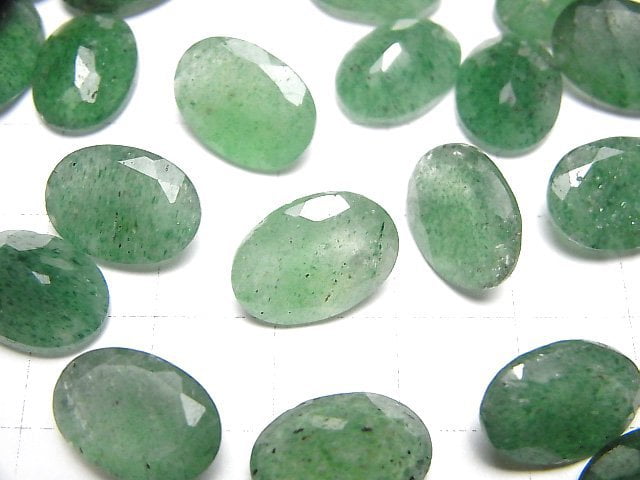 [Video]Green Aventurine AAA- Loose stone Oval Faceted 14x10mm 2pcs