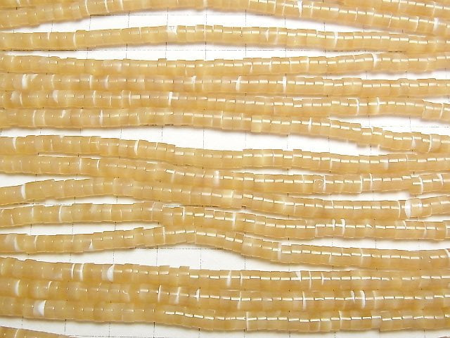 [Video]Mother of Pearl MOP Beige Rondelle (Heishi )4x4x2mm 1strand beads (aprx.15inch/37cm)