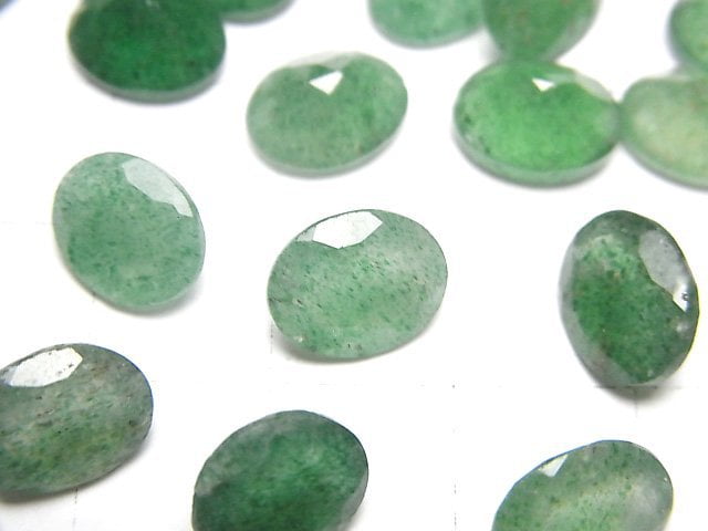 [Video]Green Aventurine AAA- Loose stone Oval Faceted 10x8mm 3pcs