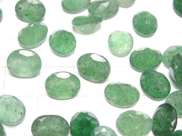 [Video]Green Aventurine AAA- Loose stone Oval Faceted 10x8mm 3pcs