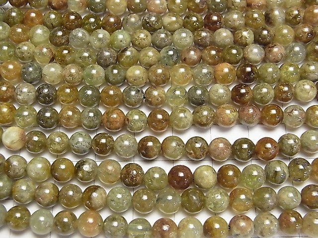 [Video]Green Garnet AA Round 6mm 1strand beads (aprx.15inch/38cm)