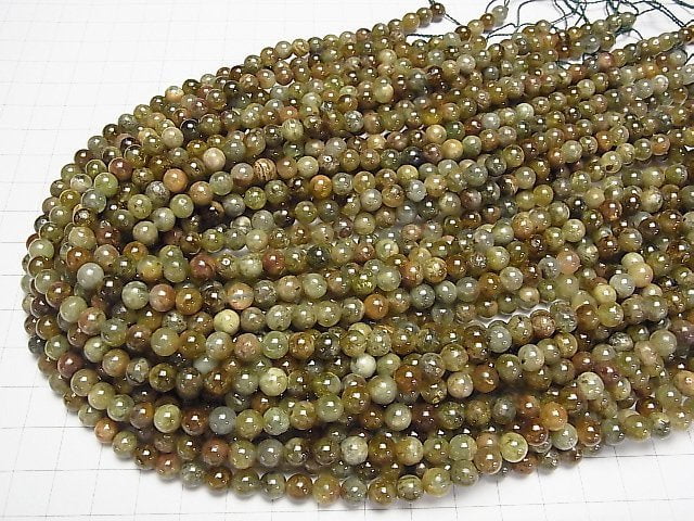 [Video]Green Garnet AA Round 6mm 1strand beads (aprx.15inch/38cm)