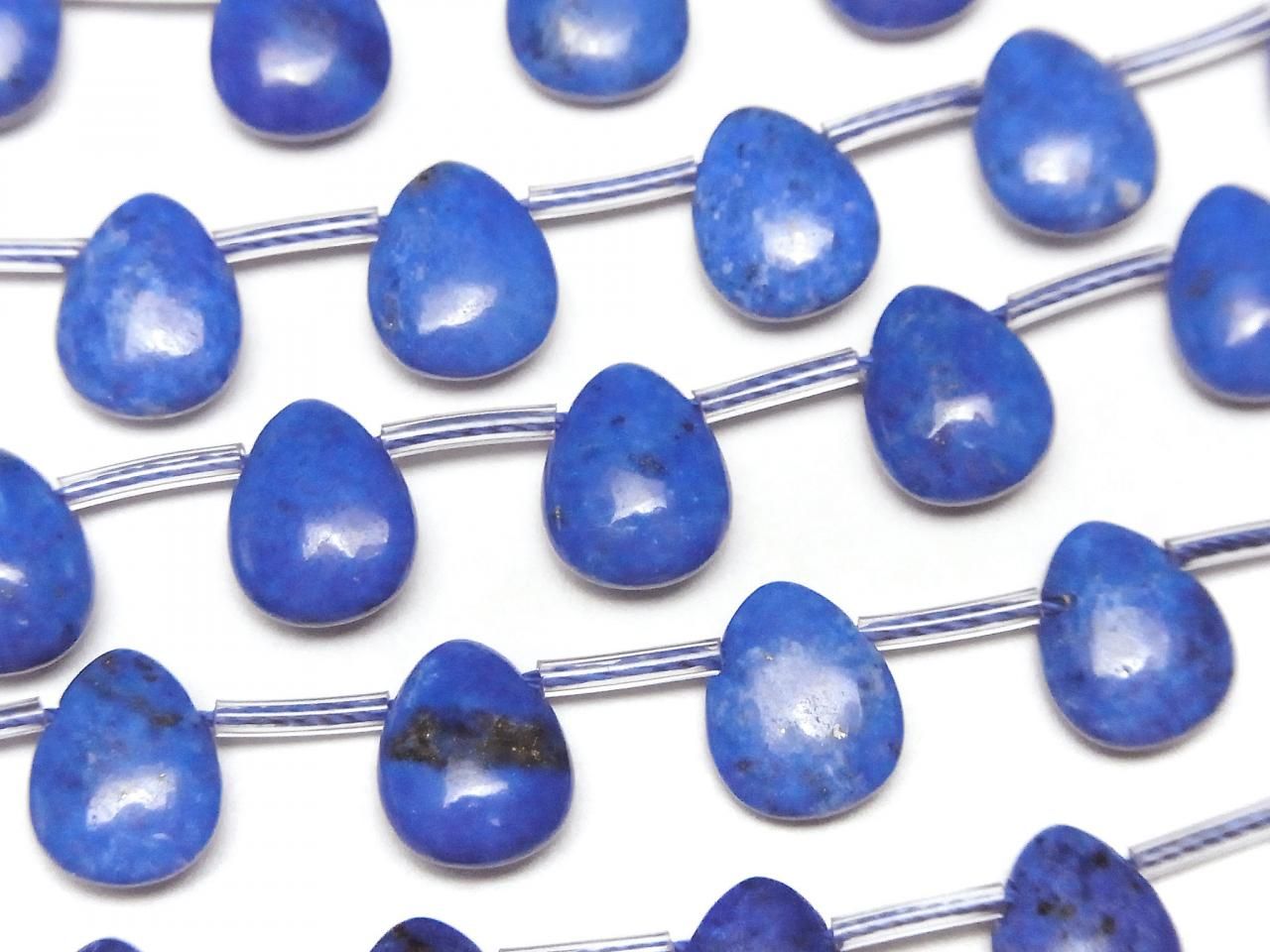青金石 AA++ 梨形 (光滑) 10x8x4mm 半串珠或一串珠 (12顆)
