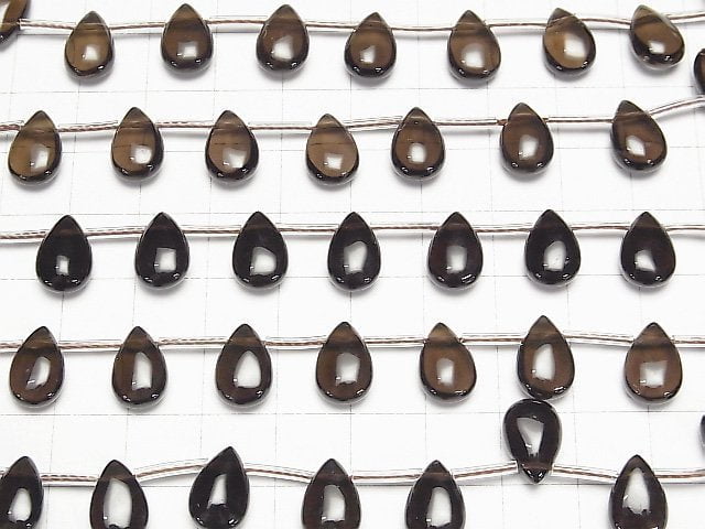 [Video]High Quality Smoky Quartz AAA Pear shape (Smooth) [10x8][12x8][14x9] Dark color 1strand (13pcs )