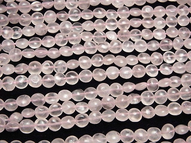 [Video]Rose Quartz AA+ Coin 1strand beads (aprx.15inch/36cm)