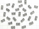 Metal Parts Rondelle (Tube) 5x5x8mm Silver (with CZ) 2pcs