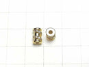 Metal Parts Rondelle (Tube) 5x5x8mm Gold (with CZ) 2pcs