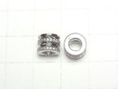 Metal parts Rondelle 8x8x6mm Silver (with CZ) 1pc
