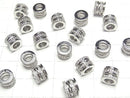 Metal parts Rondelle 8x8x6mm Silver (with CZ) 1pc