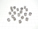 Metal parts Rondelle 8x8x6mm Silver (with CZ) 1pc