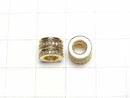 Metal parts Rondelle 8x8x6mm gold (with CZ) 1pc