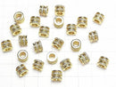 Metal parts Rondelle 8x8x6mm gold (with CZ) 1pc