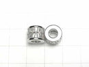 Metal parts Rondelle (Tube) 10x10x8mm Silver (with CZ) 1pc